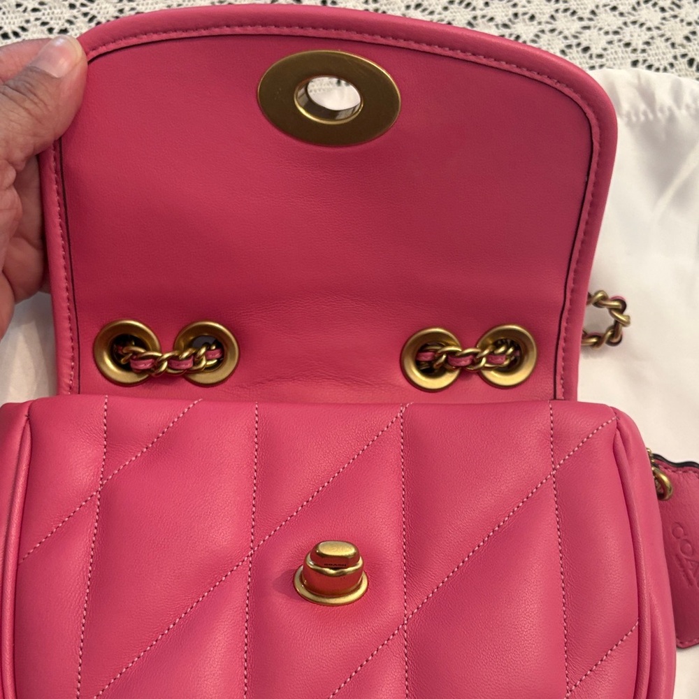 Coach Fuchsia Quilted Crossbody Bag - Picture 10 of 11